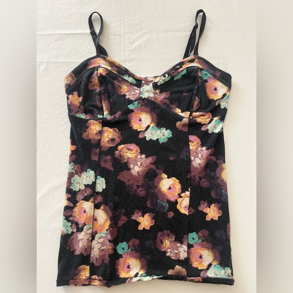 VINTAGE Y2K womens M moody floral babydoll tank camisole whimsigoth fairy grunge - Picture 2 of 8